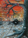 L'attente - LES ARBRES huile/acrylique sur bois